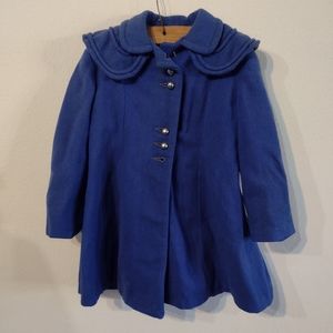 Antique Girl's wool royal blue 💙 coat size small